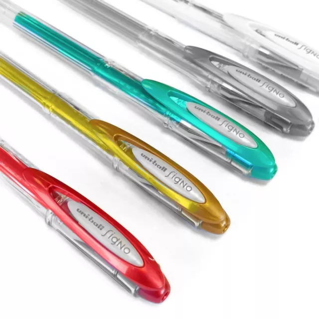 Uni-Ball Signo UM-120NM - Set of 5 Metallic & Pastel Gel Ink Rollerball Pens