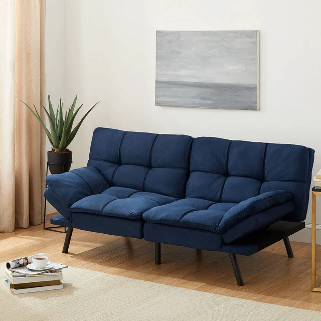 MEMORY FOAM FUTON Sofa Bed Couch Sleeper Convertible Foldable Loveseat