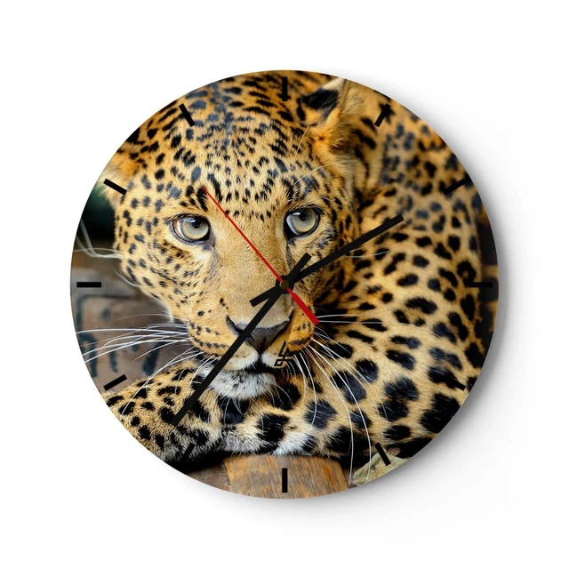 HORLOGE MURALE EN verre 40x40cm Art Moderne Noir Et Blanc Affronter