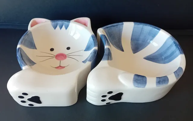 Ciotole per cibo e acqua per gatti Marks & Spencer in ceramica a forma di gatto
