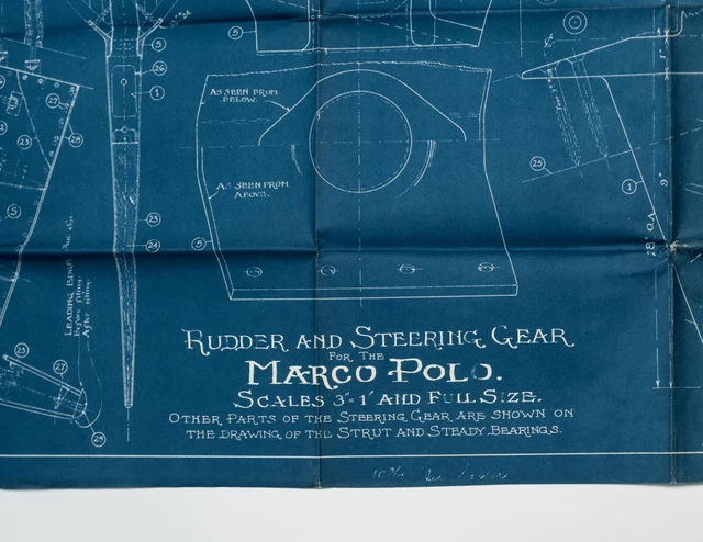 L. Francis Herreshoff Orig Vintage MARCO POLO Boat Blueprint #19/22 Rudder