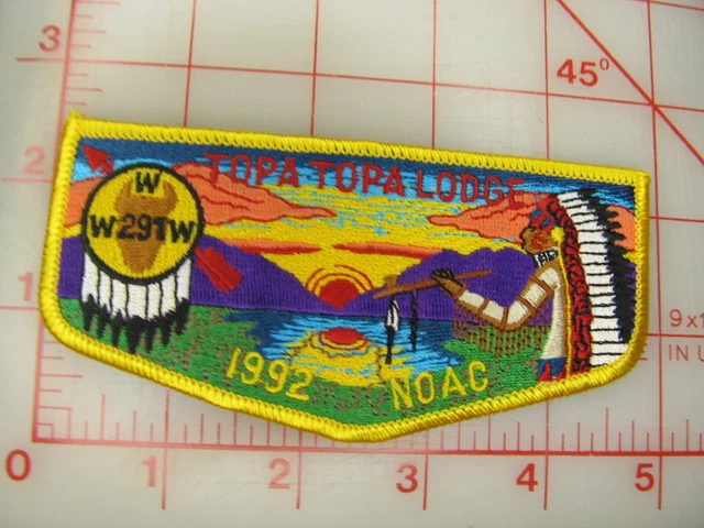 OA Lodge 291 TOPA TOPA collectible 1992 NOAC flap patch (rA)