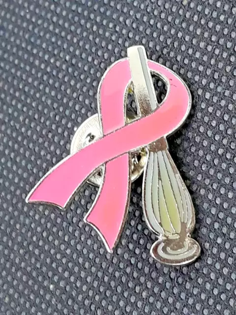 Pampered Chef Pink Ribbon Breast Cancer Awareness Whip Cancer Lapel Pin