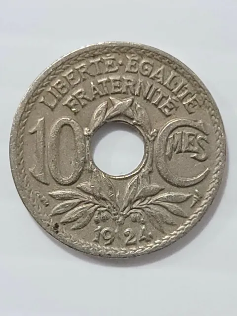 1924 Liberte Egalite Franternite  10 Cmes Rf France Coin Franc Third Republic