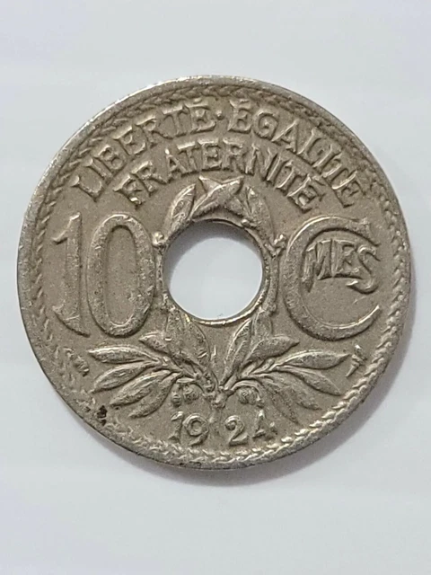 1924 Liberte Egalite Franternite  10 Cmes Rf France Coin Franc Third Republic