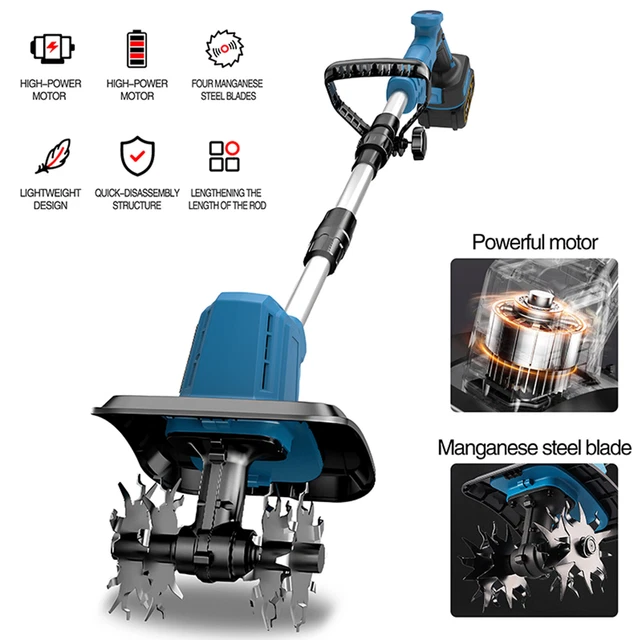 Akku Bodenhacke 21V - Elektrische Gartenfräse Faltbar
