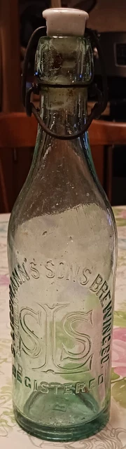 S. Liebmann's Sons Brewing CO. SLS Blob Top Beer Bottle With Stopper