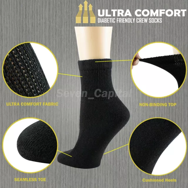 For Womens Mens Non Binding Top Circulatory Diabetic Cotton Low Cut Ankle Socks 3