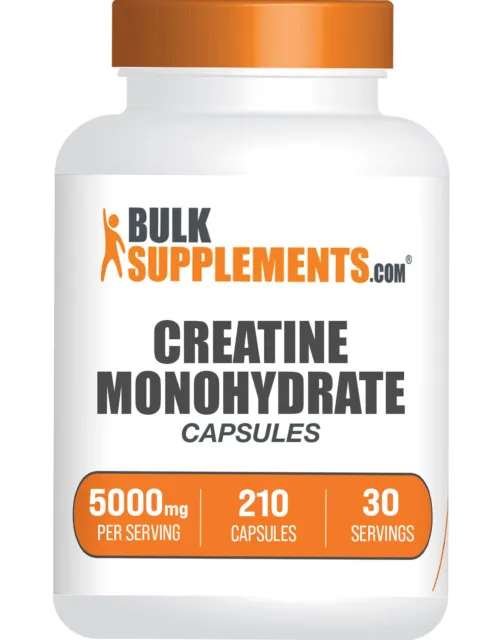 BulkSupplements Creatine Monohydrate 210 Capsules - 5000 mg Per Serving