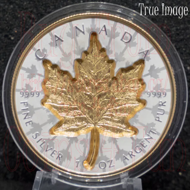 2024 Super Incuse SML $20 Proof Pure Silver Maple Leaf Yellow Gold Plated Coin