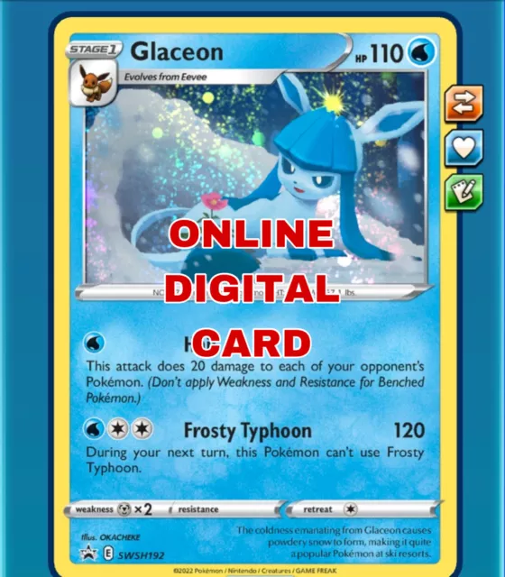 4x Glaceon SWSH192 HOLO PROMO Pokemon TCG Online Digital Card PTCGO - SENT FAST