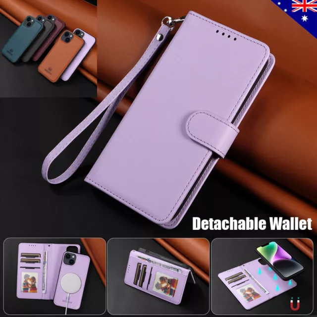Detachable Magnetic Wallet Leather Case Cover For iPhone 15 14 13 12 11 Pro Max