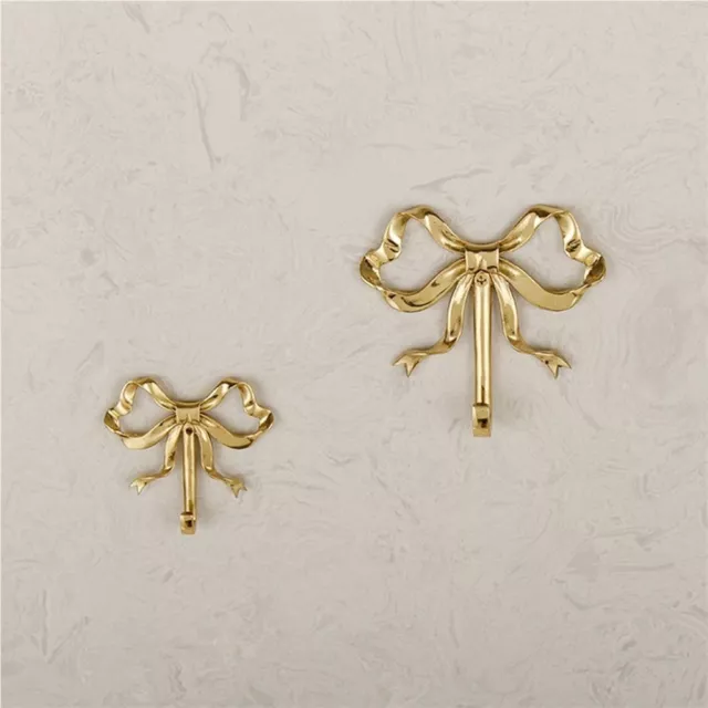 Brass Bow-Knot Hook Gold Wardrobe Hanger Nordic Bow Shape Wall Hook Bathroom