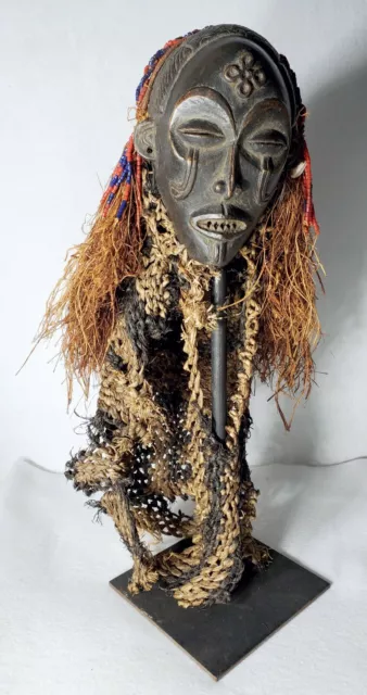Antique African CHOKWE TSHOKWE PWO Angola/Congo Mask with Decoration