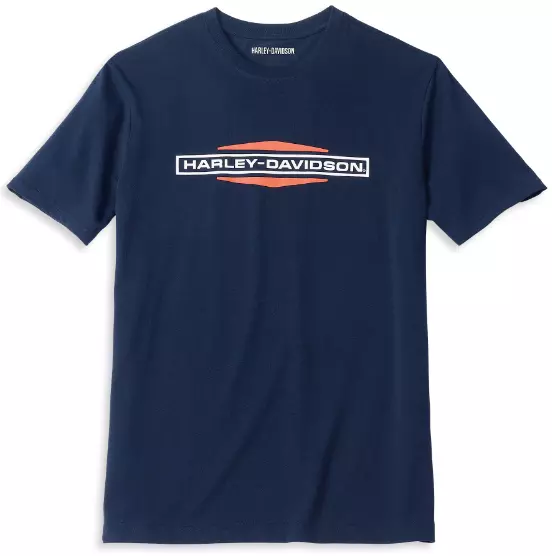 Genuine Harley Davidson Mens stacked logo graphic t shirt blue 96156-22VM