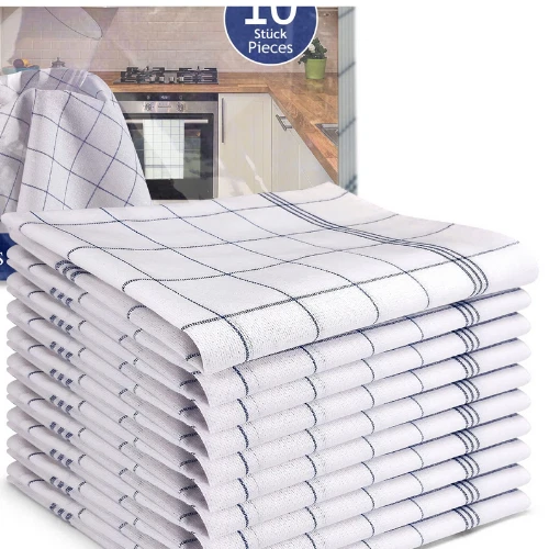 Geschirrtücher Baumwolle 10er Pack Küchentücher 50x70  Blau Rot