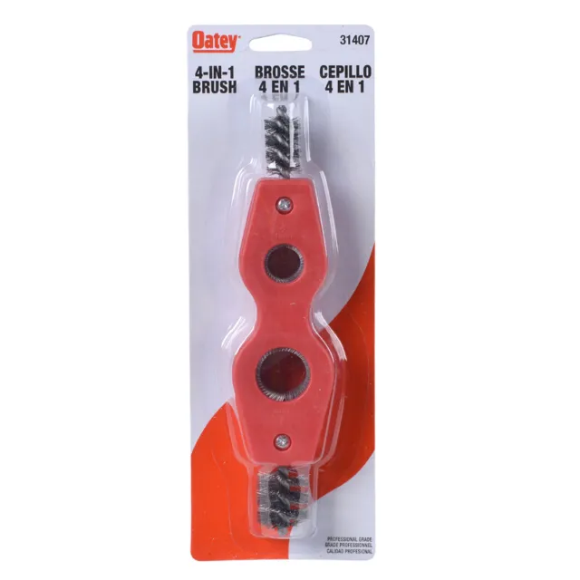 Oatey 31407 Steel Bristle Polystyrene Handle 4-In-1 Brush 1/2 & 3/4 in.
