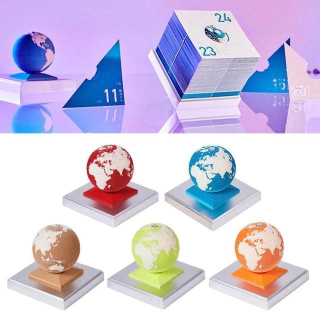 3D STEREO EARTH Desk Calendar 2024 Calendar MemoPad UK Paper Gift