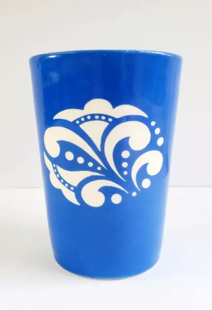 Vintage Hand Painted Czech Ditmar Urbach Blue White Art Deco Cup Rare Condition