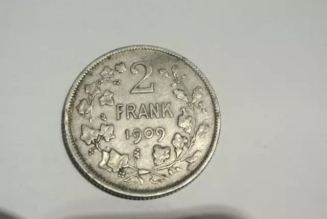 LEOPOLD II   2 FRANCS SILVER 1909  légende flamande