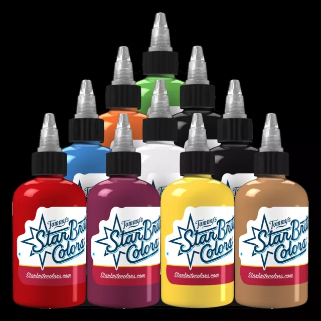 StarBrite Starter Tattoo Series of 10 Bottles/ 1oz Ink , Australia Stock