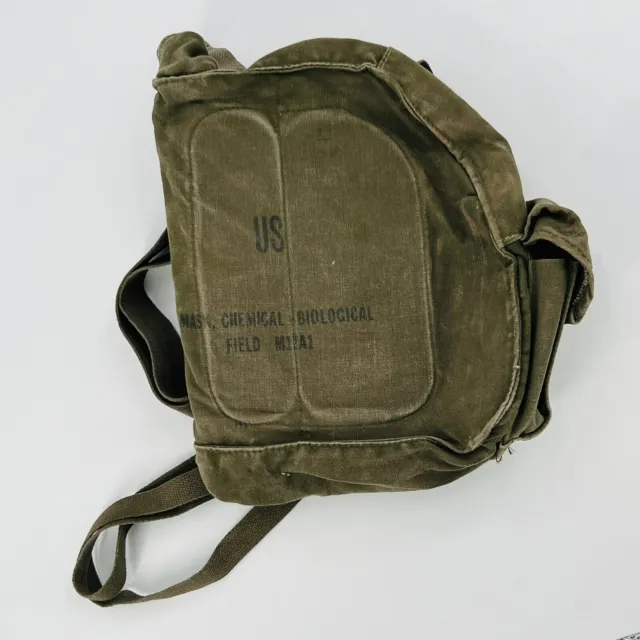 US ARMY GAS Mask Canvas Bag Chemical Biological Field BAG ONLY M17A1