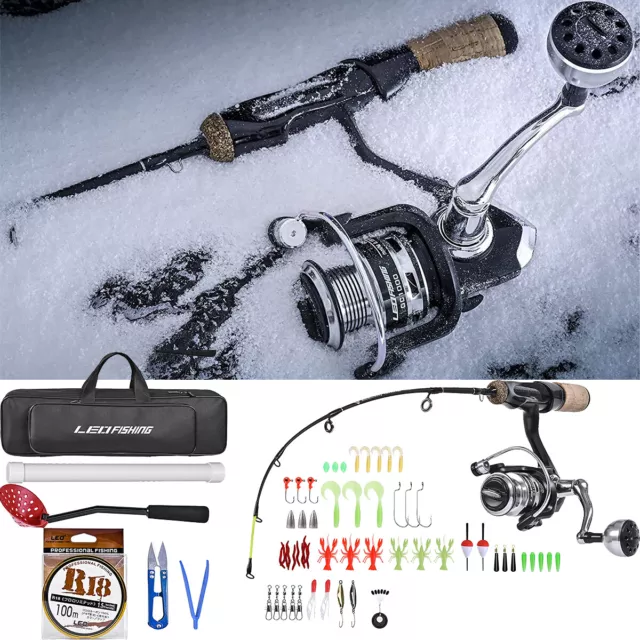 Ice Fishing Rod and Reel Combos Tips Spinning Ice Fishing Pole with Complete Kit 2