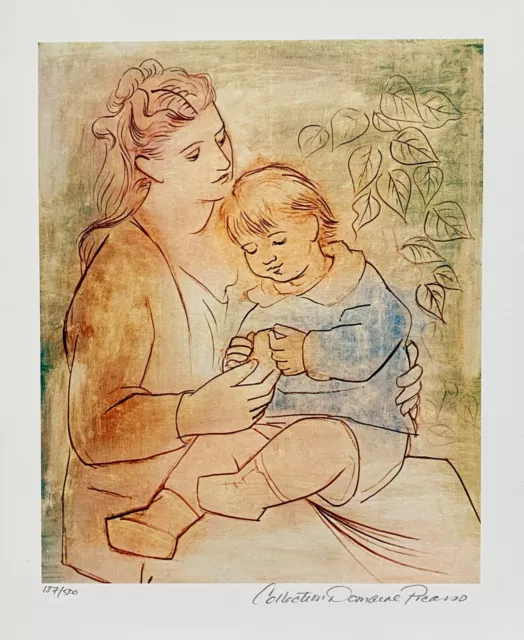 Pablo Picasso MOTHER AND CHILD Estate Signed & Numbered Small Giclee Art 14"x11"