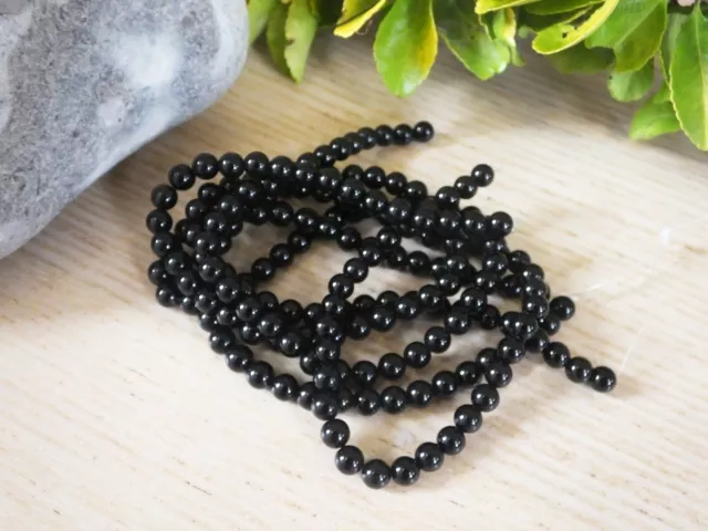 Lot de 120 perles 6mm en Onyx naturel  - Neuf - Envoi offert