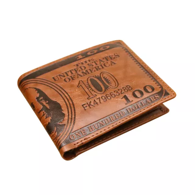 3 Pcs US Dollar Bill Bifold Wallet U for Men/Women Dark Coffee-LR