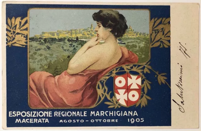 Macerata Esposizione Nazionale Marchigiana 1905 Cartolina Pubblicitaria