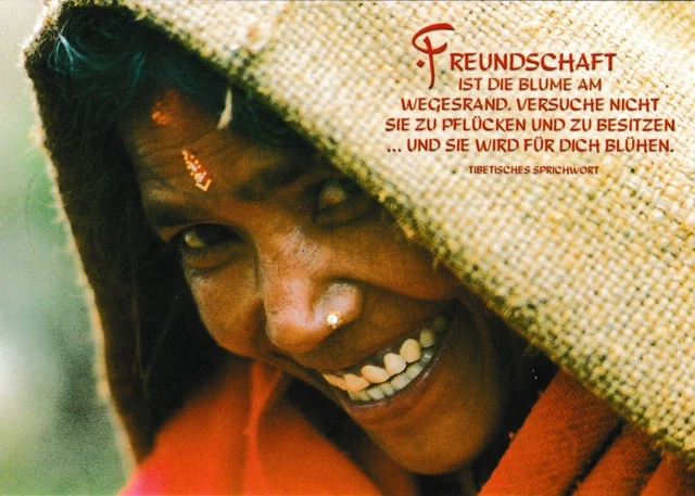 Buddhistische Postkarte "Freundschaft ist die Blume am Wegesrand. ..."