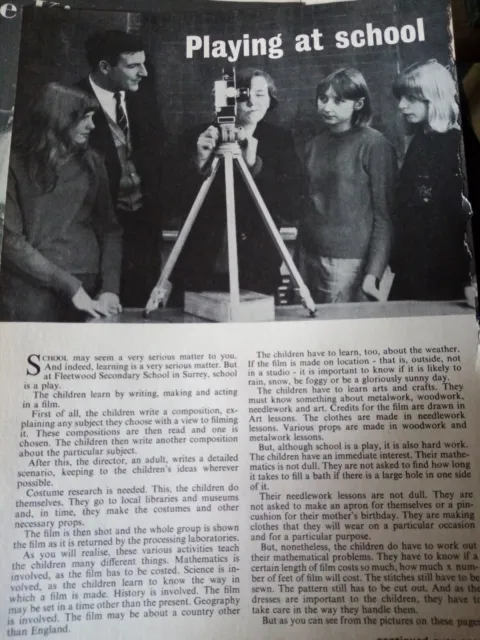 Mb01 Ephemera 1968 article Fleetwood secondary school Surrey