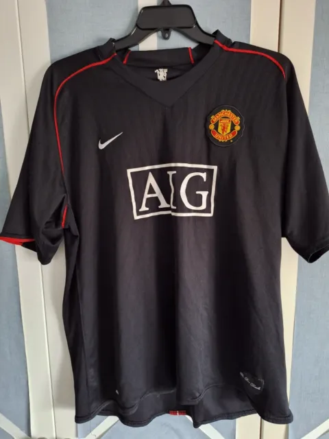 Manchester United Black Away Shirt 2007-2008 Season (Ronaldo 7) *Size Men's 3Xl*