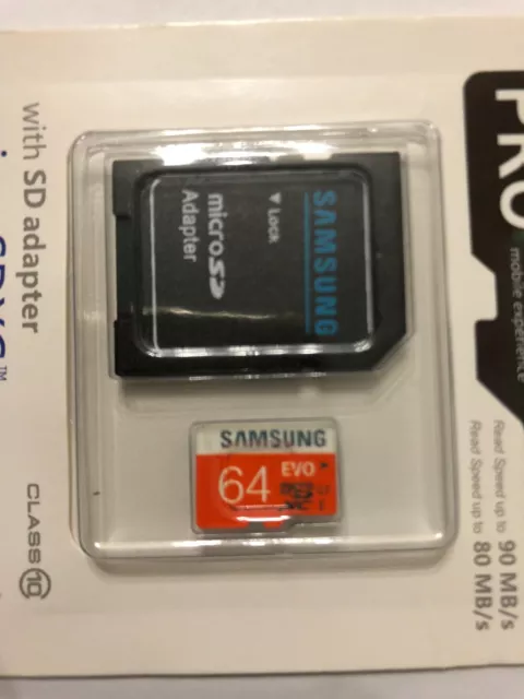 SAMSUNG Evo 64 GB, Class 10 48MB/S - microSDXC Card MB-MP64D/EUfree adapter 2