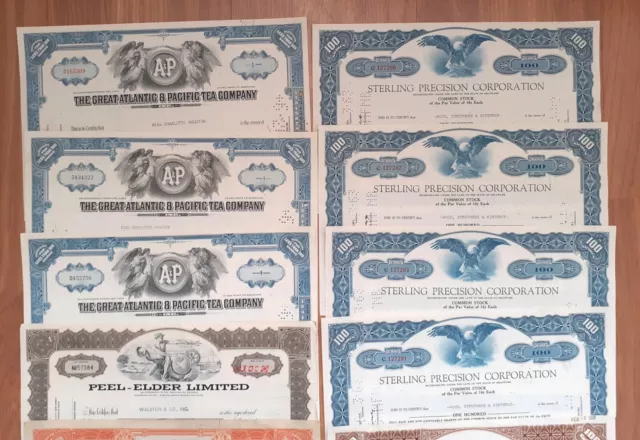 13 Original stock share certificates bulk job lot dollars 2