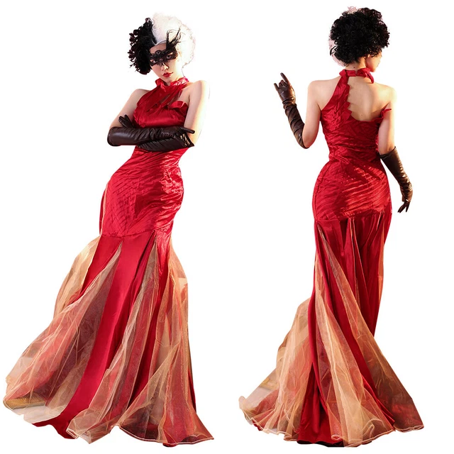 2021 MOVIE CRUELLA Cruella de Vil Cosplay Costume Halloween Outfit