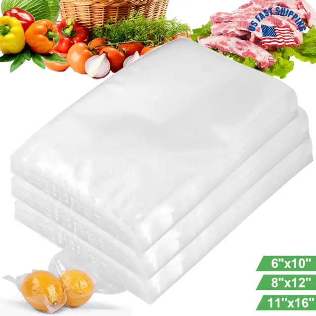 6"x10" 8"x12" Vacuum Sealer Bags Food Saver Sealing Machine Kitchen Storage Bags