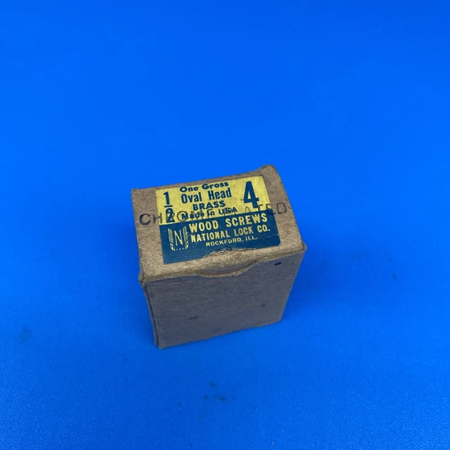 National Lock Co. NOS Vintage Oval Head Wood Screws Brass Gross 1/2