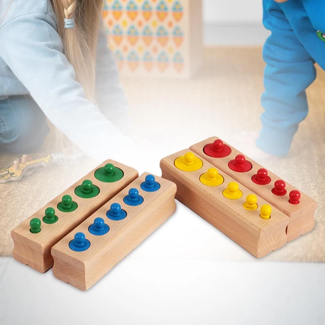 Blocs De Cylindres à Boutons, Jouet Montessori, Prise Pour Bébé à L'école