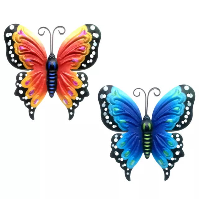 2 Pcs Schmetterlingsanhänger Aus Schmiedeeisen Metall Wanddekoration
