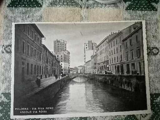 Bologna via Riva Reno e incrocio con via Roma, anni 50, bellissima, fg nv