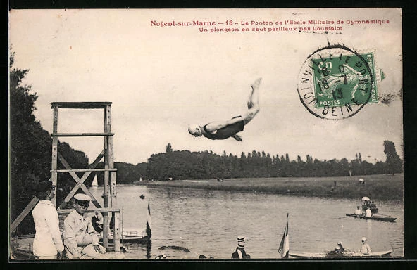 CPA Nogent-sur-Marne, Le Ponton de l´Ecole Militaire de Gymnastique 1913