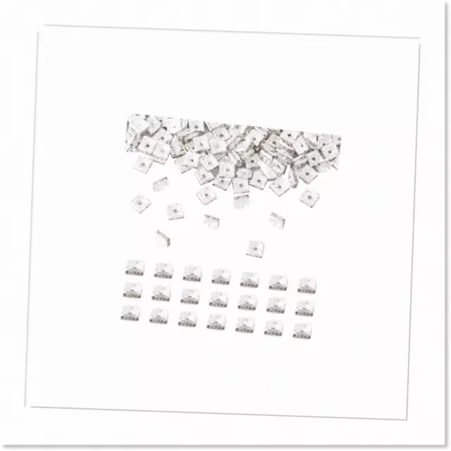 Sparkling 100Pcs Square Br Rhinestone Spacer Beads - 5x2.5mm Silver Plated White