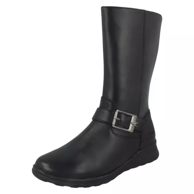 Girls Clarks Mid Calf Leather Boots Mariel Star