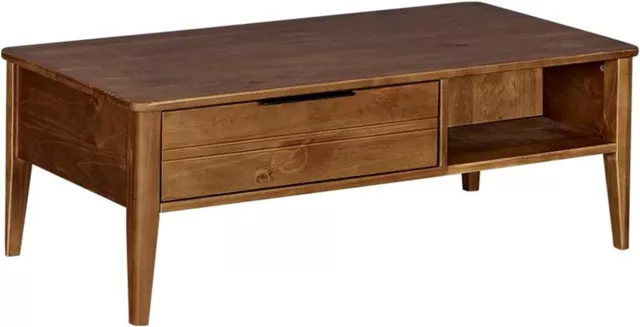 MUSEHOMEINC California Mid-Century Solid Wood Rectangle Coffee Table