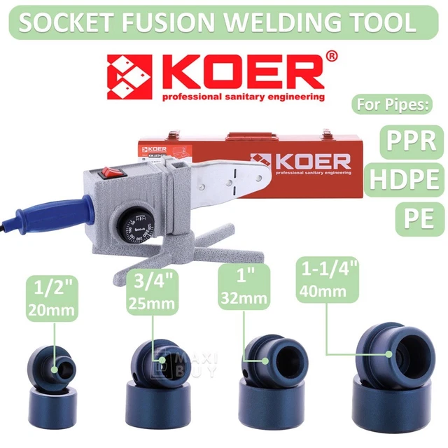 Socket Fusion Welding Tool HDPE PPR Plastic Pipe Welder Kit 1/2-1-1/4" US PLUG 3