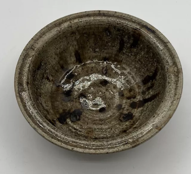Studio Pottery Rimmed Bowl Textured Browns 7” Diameter EUC