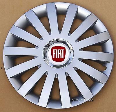 Silver 14" wheel trims, Hub Caps, Covers to fit Fiat 500 (Quantity 4)