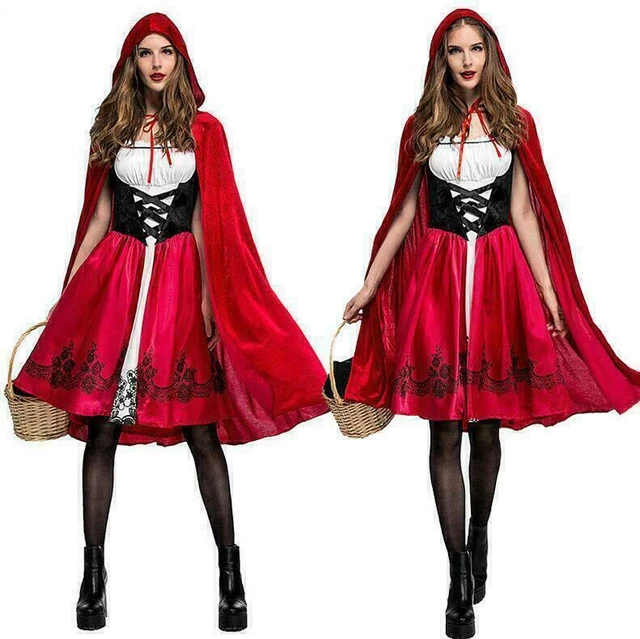 Rotkäppchen Kostüm Für Damen – Mit Umhang, Kleid, Halstuch Und Schürze, Größe 46, Für Halloween & Cosplay